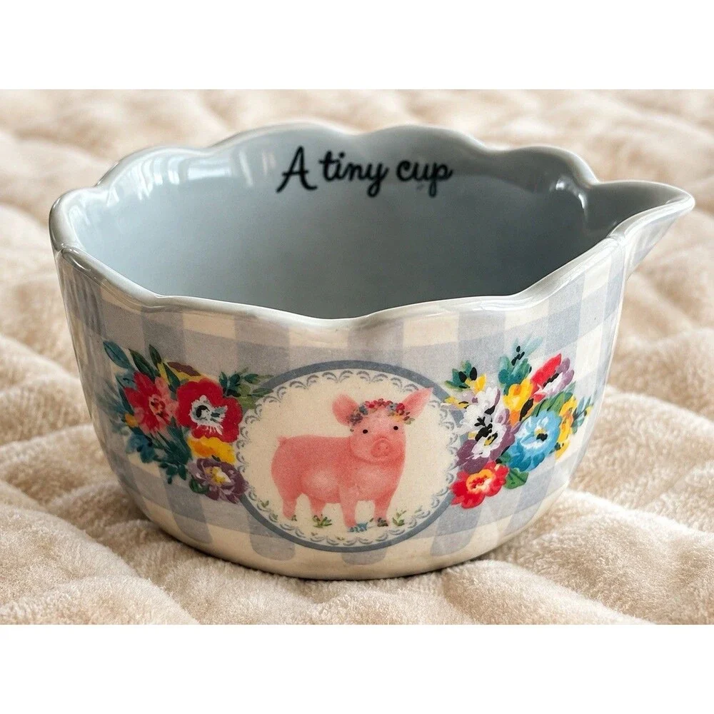 Pioneer Woman 3 Pc Nesting Measuring Bowls Cups Cowboy Pig Floral Farmhouse
